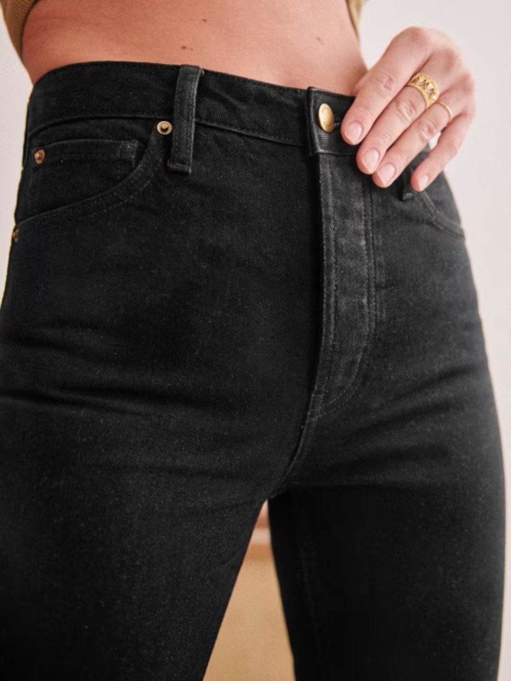 Sezane Le Brut Straight Jeans In Black Size 28 - Picture 3 of 10